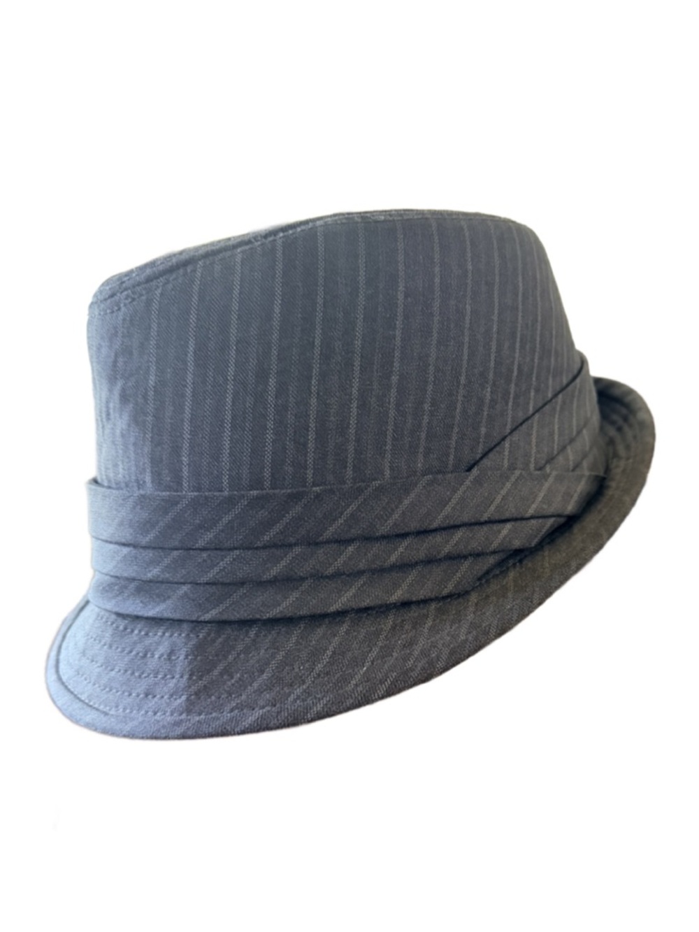 Classic Pinstripe Fedora Hat - Gray